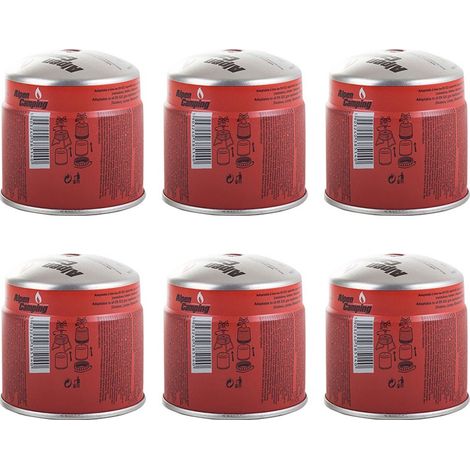 Pack de 6 Cartouches de gaz 190g Perçable Butane Propane Avec Sécurité stop-gaz ALPENTECH (1/5)