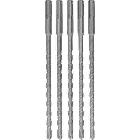 Mèches à percussion avec pointe en carbure, marteau rotatif à 2 cannelures en spirale pour brique et béton 210mm 8mm/0,31 pouces, 5 pièces (1/5)
