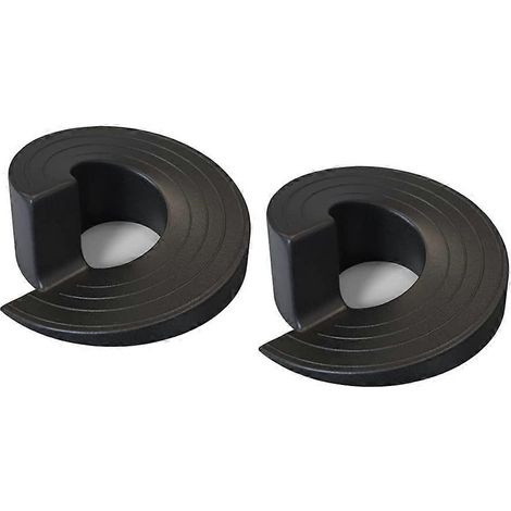 Lot de 2 butées de porte noires de sécurité pour bas de porte sur béton, carrelage, moquette, linoléum et parquet. (1/5)