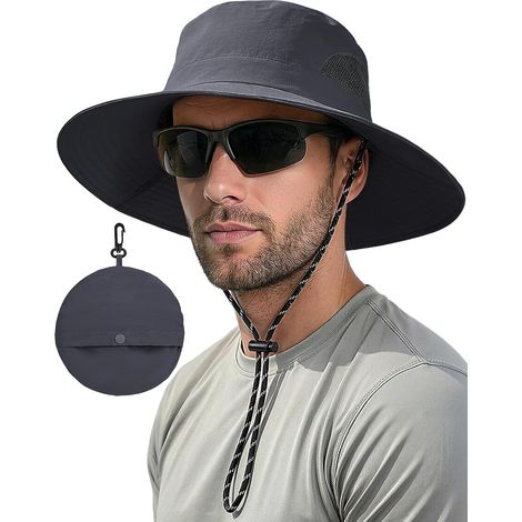 Anti UV Hat Men Women Wide Brim Waterproof Breathable Foldable Boonie Hat for Hiking, Gardening, Safari, Brouss (1/5)