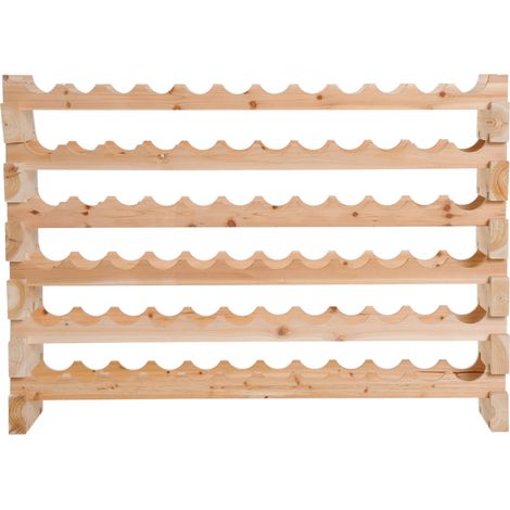 Casier à bouteilles 72 bouteilles étagère à vin 6 ebenex modulables superposables bois sapin massif 114x28x85cm