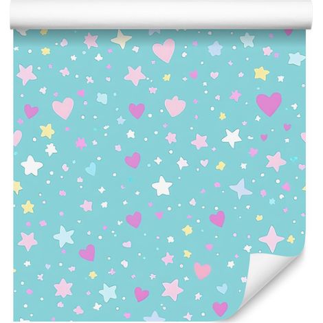 Papier peint Love Céladon et Azur 50x1000 cm (1/5)