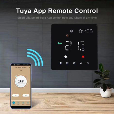 Thermostat de plancher chauffant intelligent K6MH16A-wifi WiFi Tuya 16A/25A écran tactile noir