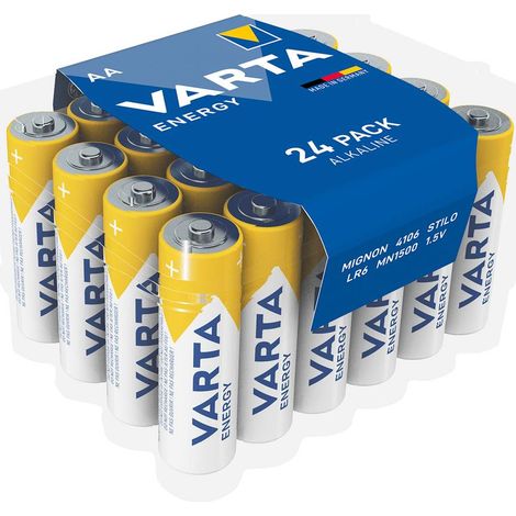 24 piles alcalines Varta Energy LR06 (AA) - boîte refermable - VARTA (1/3)