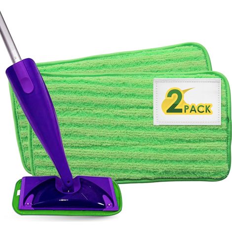 Tampons de balai à franges s compatibles avec Swiffer WetJet - Recharges en microfibre lavables - Compatibles avec les balais à franges sèches et les têtes de balai à jet humide (1/5)