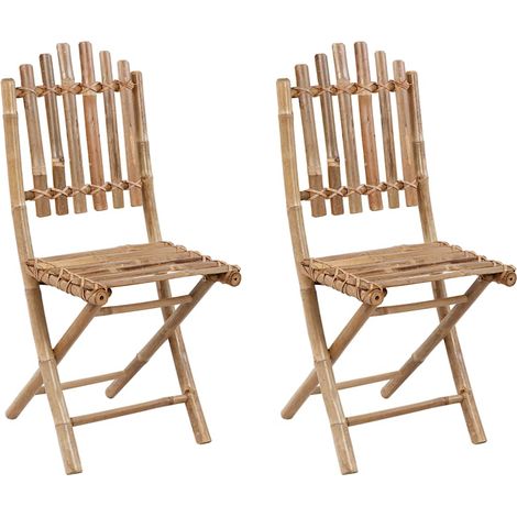 Maison Exclusive - Klappstühle, 2 Stück, mit Kissen, Bambus (1/5)