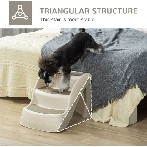 Escalier portable pour animaux de compagnie, marches pliables avec pédales antidérapantes, couleur crème (1/5)