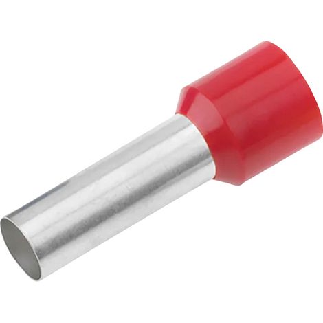 Cimco 187009 Aderendhülse 1 mm² Teilisoliert Rot 100 St.