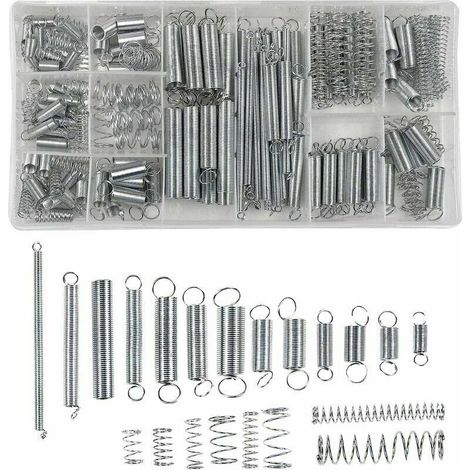 200 Pièces Ressorts de Compression Ressorts de Traction Assortiment de Ressorts dExtension 20 Tailles Ressorts en Acier Galvanisé avec Bote de Rangement (1/5)