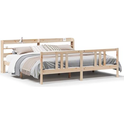 Maison Exclusive - Giroletto con Testiera 200x200 cm in Legno Massello di Pino