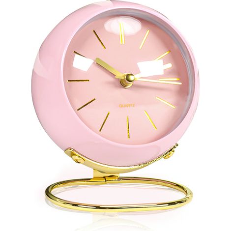Reloj despertador analógico retro sin tictac, con luz nocturna, silencioso, funciona con pilas, fácil de usar.
