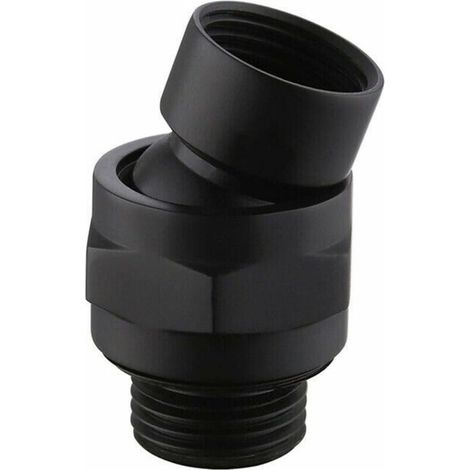 Bardusch-Connecteur de pommeau de Douche à Grand débit d'eau Bras dextension réglable Joint à rotule Adaptateur Universel en Laiton pour Salle de Bain Noir (1/5)