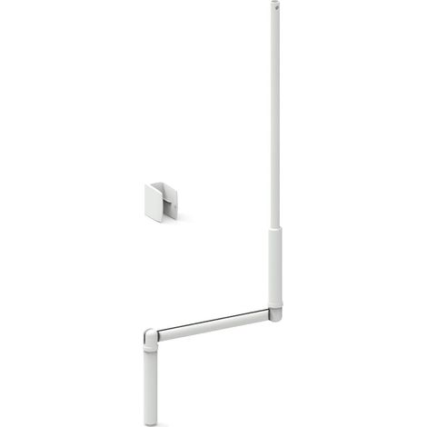 1 - Manivelle De Volet Roulant - Tringle Oscillante - Acier Laqué Et Polyamide - Pour Sortie De Caisson 12 Mm - Blanc - 130x12 Cm