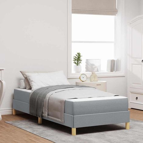 Boxspringbett mit Matratze Hellgrau 90 x 200 cm Stoff