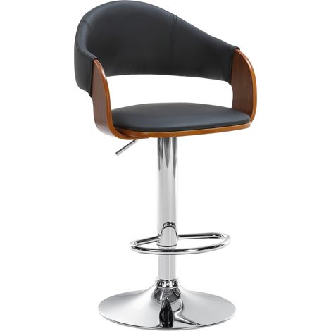 Barhocker Nilse Kunstleder walnuss/schwarz chrom (1/5)