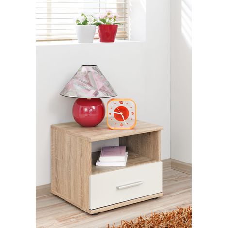 Table de nuit - DINO - 45 cm x 38 cm x 40 cm - Chêne - Livraison gratuite (1/2)