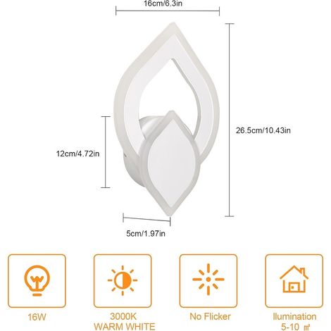 Applique Murale Intérieure LED Luminaire Mural Fleur Design en Acrylique pour Salon, Chambre, Couloir (1/5)