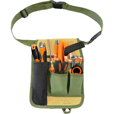 Bolsa resistente clip cinturón, Delantal trabajo ajustable electricistas, duradero hombres mujeres, Compacto ligero (herramientas no incluidas) (1/5)