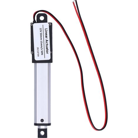 Vérin électrique 12V course 50mm, faible bruit, interrupteur de fin de course intégré, moteur linéaire compact 15mm/s 50N pour auto et industrie (1/5)