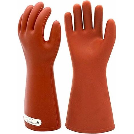 Gants électricien haute tension, caoutchouc isolant 12KV, épais résistants, protection sécurité mains, paire robuste durable. (1/4)