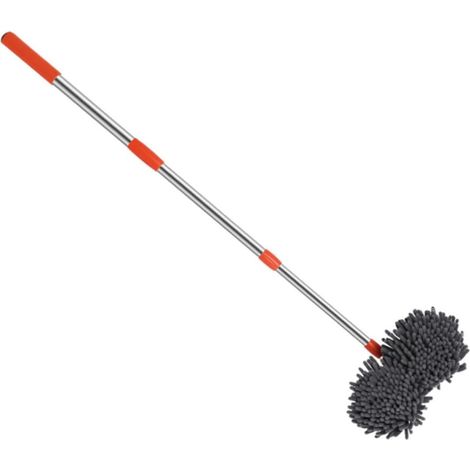 Brosse de Lavage de Voiture Rotative à Long Manche Télescopique (1/5)