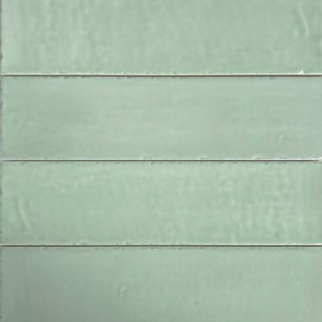 Premium glänzende Wandfliese Alcanar Sage 7,5x30 cm – Salbeigrün – Handwerkliche Optik