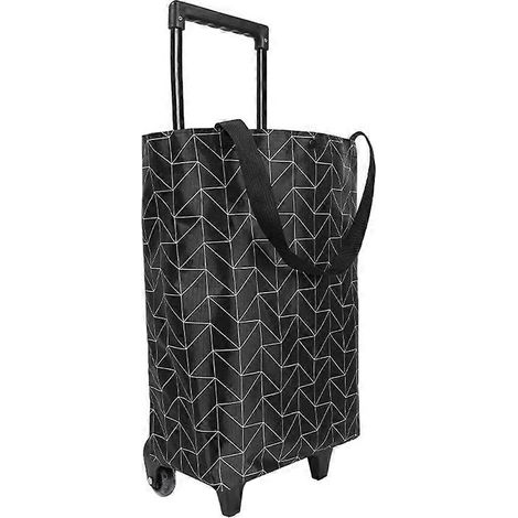 Kleiner, faltbarer Einkaufstrolley, Einkaufswagen mit Rollen, tragbare Falttasche, wasserdichte Rolltasche (1/5)