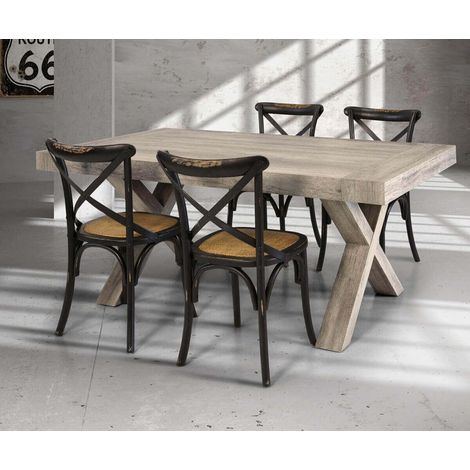 ABBY - sedia moderna in legno con seduta in paglia (1/5)