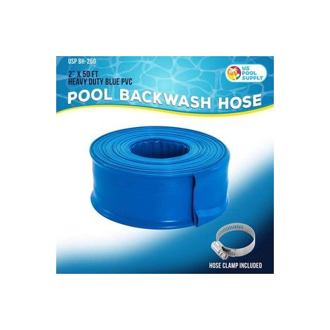 Tuyau de contre-lavage U.S. Pool Supply, 2 pouces x 50 pieds, flexible haute pression, rinçage filtre piscine, accessoire piscine - pièce rechange (1/5)