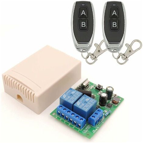 Relay Récepteur Sans Fil 433 Mhz - 2 Canaux 230 V AC - Pour Porte De Garage Volet Roulant Éclairage Pompe - 2 Télécommandes Incluses (1/5)