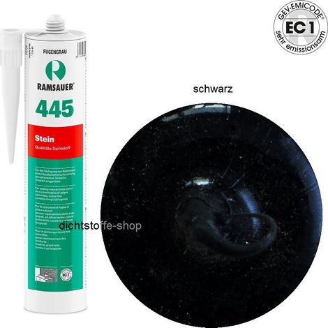 Ramsauer 445 Stein 1K Silikon Dichtstoff 310ml Kartusche schwarz
