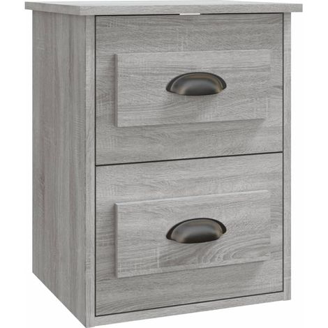 Comodino sospeso con due cassetti 41,5 x 36 x 53 cm multistrato grigio DEC034331