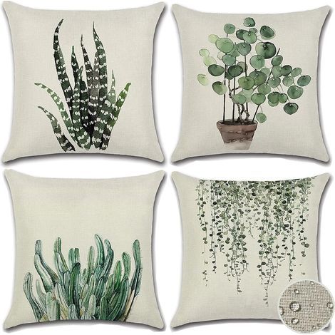 AIDUCHO Juego de 4 fundas de cojín decorativas, impermeables, con estampado floral, 45 x 45 cm, fundas de almohada de doble cara para jardín, exterior, patio, banco, sofá, decoración de interiores (Pl (1/5)