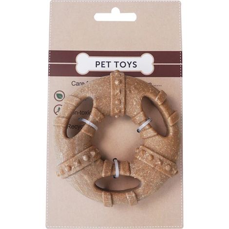 Jouet à mâcher pour animaux de compagnie durable, robuste et indestructible, de couleur kaki foncé. (1/5)