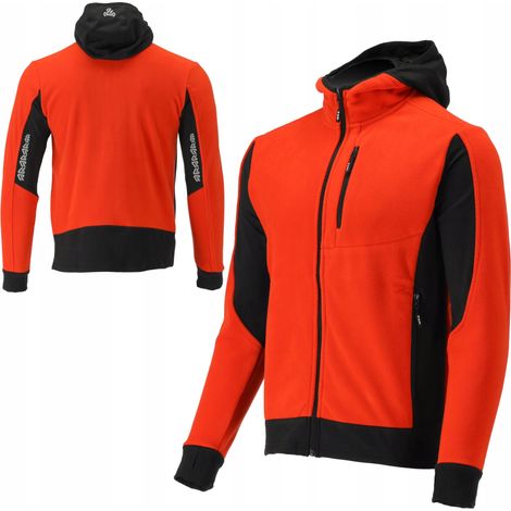 Sudadera polar con capucha y cremallera SARNA talla L rojo-negro