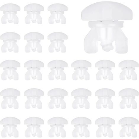 Rouleaux de Rail de Rideau,20 PCS Arrêts de Tringle à Rideau Bouchons de Tringle Bouchons de Rideau Rail de Draperie en Plastique Glisseur Coulissant Accessoires de Remplacement (1/5)