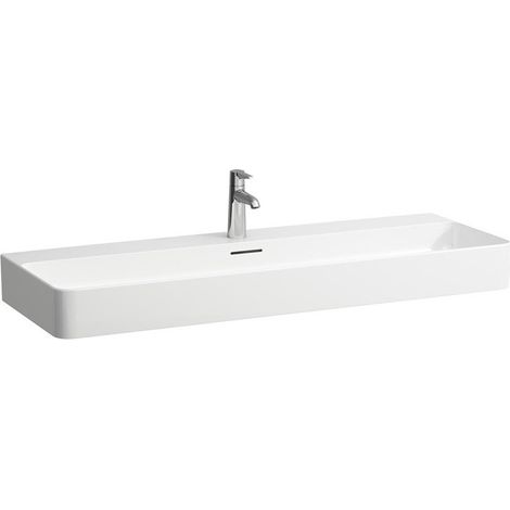 Lavabo VAL 1200 x 420 mm avec trop-plein, version 1 trou robinet blanc LAUFEN