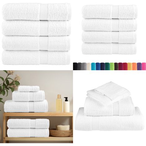 Premium Handtücher SOLUND 4 Stk. Weiß 50x100 cm 600 g/m² - Baumwolle - Weiß (1/5)