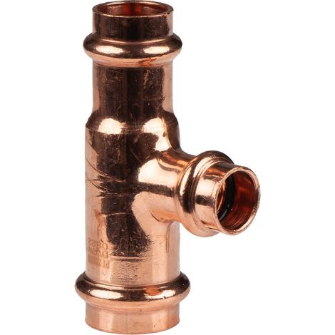 Kupfer Pressfitting T-Stück reduziert 22 x 15 x 18 mm V+M-Kontur DVGW