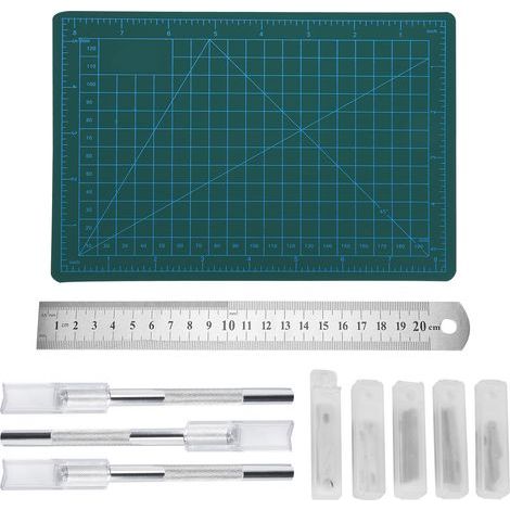 Kit de Couteaux de Sculpture pour Artisanat avec Mat de Découpe et Lames Interchangeables (1/5)
