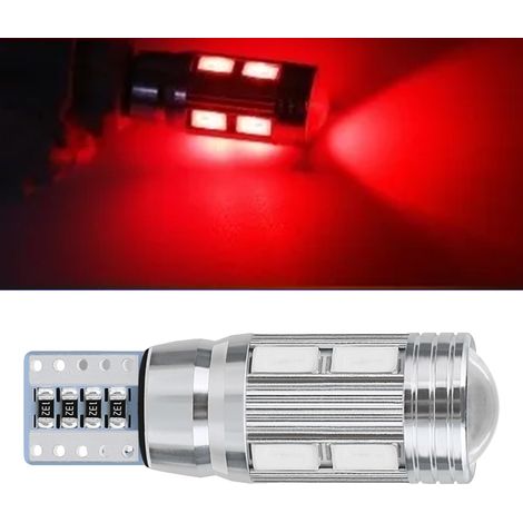 2 ampoules LED T10 5730 5630 10SMD Super Lumineux Rouge pour Plaque d'Immatriculation et Plafonnier Auto (1/5)