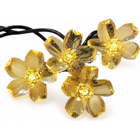 Guirlande Solaire LED Fleurs, Blanc Chaud, Étanche pour Jardin, 100 LED, 8 Modes, 12 m (1/5)