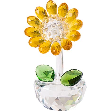 Lot Décoration Intérieure : Fleurs Artificielles, Couronne Bois, Vases Design et Statuettes pour Maison et Bureau, Coloris Jaune (1/5)