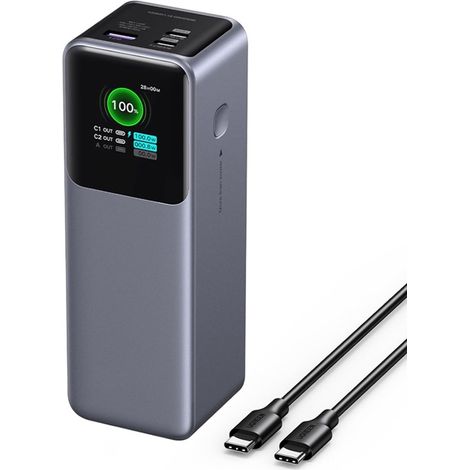 200W Batterie Externe 25000mAh Power Bank USB C 140W 3 Ports Charge Rapide PD 3.1 Chargeur Portable Écran TFT