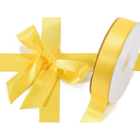 Nastro doppio raso giallo sole, mm 25 x 50 m