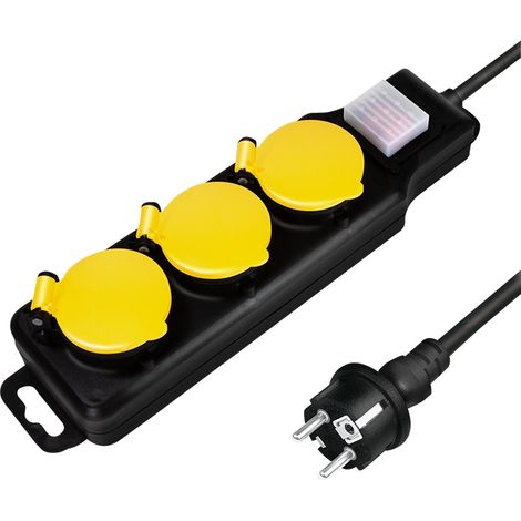 Regleta LogiLink 1,5 m 3 tomas negro amarillo (1/5)