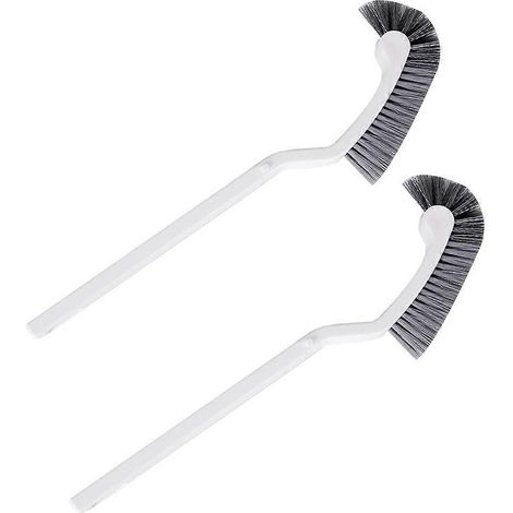 Lot de 2 brosses de nettoyage à long manche, brosse douce, brosse de nettoyage pour toilettes, brosse WC - Blanche (1/5)