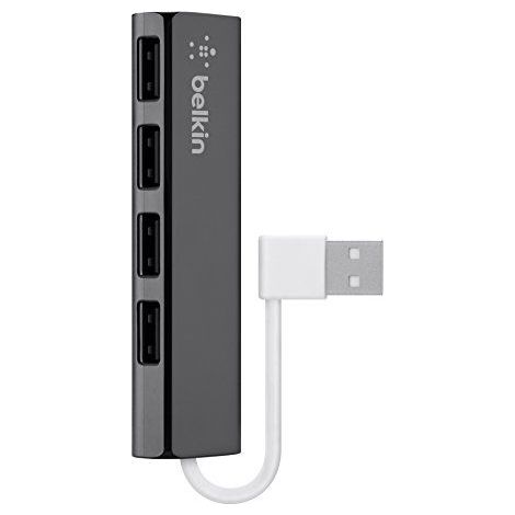 Belkin ultraflacher 4-Port Slim Travel-Hub passiv schw. F4U042BT (1/4)