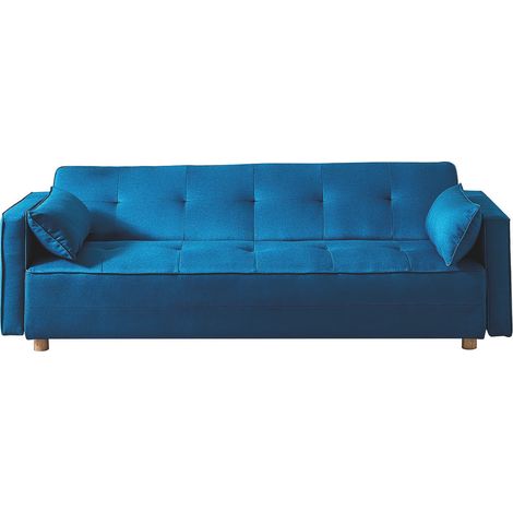 Sofá convertible de 3 plazas escandinavo azul pato COPENHAGUE