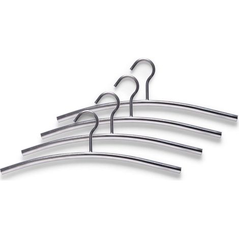 Presente 17121 Juego de 4 perchas de acero inoxidable de 43,5 x 15 mm